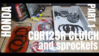 Honda CBR125R Clutch and sprockets part 1 [upl. by Clerissa403]