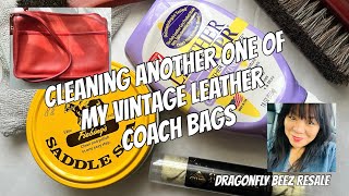 Quick Bonus video Cleaning another one of my vintage leather Coach bags [upl. by Alley]