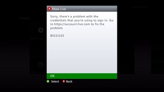 Cant Download Profile in Xbox 360 error 80151103 Xbox Live Error [upl. by Gisser401]