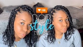 How To EASY Short Bob Length Passion Twists  NO Rubberbands  VERY Detailed  Beginner Friendly [upl. by Noeht]