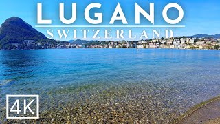 Lugano Switzerland 4K Lugano Walking Tour  The best of Lugano LAKE LUGANO Promenade [upl. by Becket]