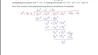 Polynomial Long Division Example [upl. by Valda184]