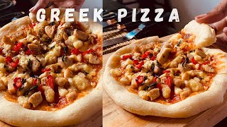 Greek Pizza Perfection Bring the Mediterranean Home🍕🤍 [upl. by Alrahc126]