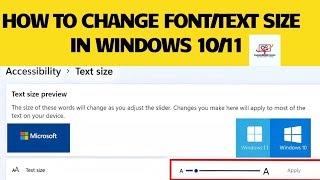 How To Change Font Size In Windows 10 11  Make Text Bigger [upl. by Mcwilliams]