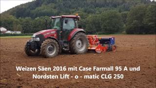 Weizen Säen 2016 mit Case Farmall 95 A und Nordsten Lift o matic CLG 250 [upl. by Lrae]