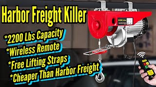 Electric Hoist with 2200lbs Capacity and Wireless Remote Better than Harbor Freight Electric Hoist [upl. by Anrym]