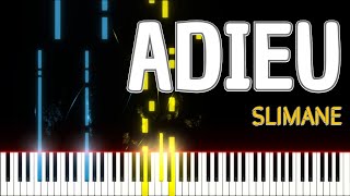 Adieu SLIMANE PIANO TUTO pianotutorial [upl. by Terces]