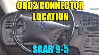 SAAB 95 2003  2006 OBD2 connector  port location [upl. by Nedrob]