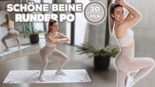 30 Min Intensives Beine amp Po Workout  Muskelaufbau ohnemit Geräte amp ohne Springen  Warm Up [upl. by Amati]