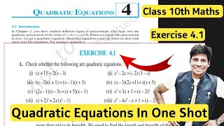 Class 10th Maths 🔥  Ex 41  Q 1 To Q2  Quadratic Equations  New NCERT  CBSE Maths  One shot 🚀 [upl. by Georgi826]