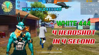 WHITE 444 WORLD RECORD  4 HEADSHOT IN 4 SECOND WITH HIS AMAZING EDIT  Iconic BD [upl. by Nhepets939]