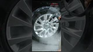 Alloys cleaning with steam wash involves using steam to remove stubborn dirt grime and brake dust [upl. by Lorimer]