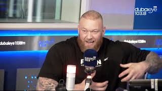 HAFTHOR BJORNSSON on Game of Thrones his dream ending for The Mountain boxing and strong man [upl. by Wassyngton]