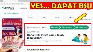 Cara Cek DAPAT BANTUAN SUBSIDI UPAH BSU 2022 BPJS KETENAGAKERJAAN di kemnaker go id [upl. by Ahsiuqat543]