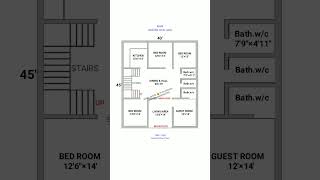 40×45 house plan  4045 village plan  1800sqft 4bhk घर का नक्शा  shorts houseplan homeplan [upl. by Osei]