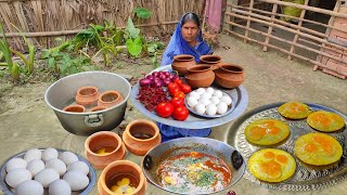 egg katori recipe in village  amazing style egg katori cooking and eating  egg katori recipe curry [upl. by Teirtza]