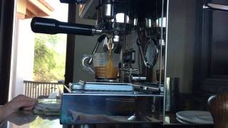 Pulling a shot and steaming milk on Profitec Pro 300 [upl. by Lynad]