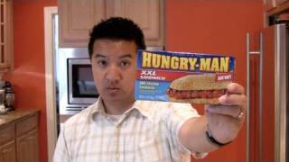 HungryMan XXL BBQ Chicken Sandwich REVIEW [upl. by Dnalyar]