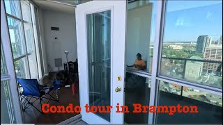 Condo tour in Brampton downtown Ontario  Rent 2200 for 1 BR [upl. by Llenrahs]