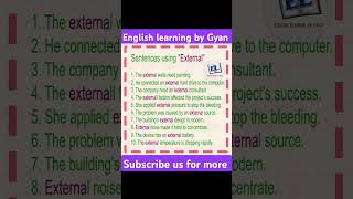 External meaning with example sentence english vocabulary shorts [upl. by Drofxer]