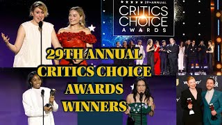 29th Annual Critics Choice Awards Full List of Nominees amp Winners [upl. by Lecia41]