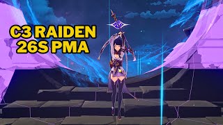 C3 Raiden Shogun Hypercarry speedrun PMA 26s  Spiral Abyss 4850 [upl. by Berni]