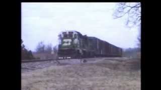 BN 1501 GP151 amp 6114 SD9 ON SHORT FREIGHT TRAIN 1990s [upl. by Yenial]