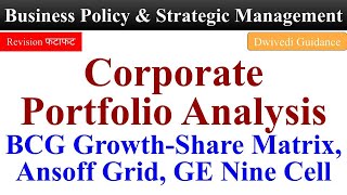 Corporate Portfolio Analysis Business Policy and Strategic Management GE Nine Cell BCG Matrix [upl. by Gnav961]