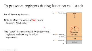 MIPS Functions II  Use of stack and sp to save processor state [upl. by Areyk]