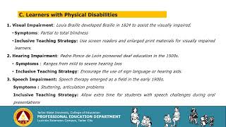 Chapter 3 Typology of Learners with Special Needs [upl. by Lenora]