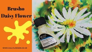 Brusho Daisy painting using masking fluid [upl. by Jegger475]