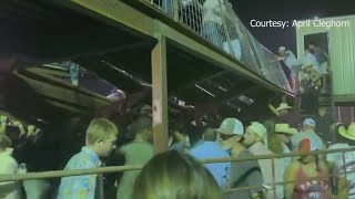 Kendall County Fair attendees shaken up after terrifying bleacher collapse incident [upl. by Kameko226]