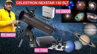 Diwali offer Celestron nexstar 130 slt telescope with barlowmobile adapterwhat can I seehind [upl. by Macmullin625]