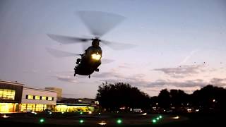 RAF Chinook helicopter Landing At Local Hospital [upl. by Hannaoj]