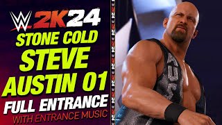 STONE COLD STEVE AUSTIN 01 WWE 2K24 ENTRANCE  WWE2K24 STEVE AUSTIN ENTRANCE THEME [upl. by Alansen]