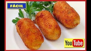 CROQUETAS de GARBANZOS con JAMON 😱 SIN BECHAMEL [upl. by Thorlay]