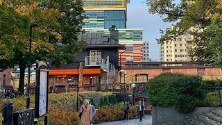 Stockholm Walks Sollentuna Train station towards center in suburb Lovely light on an ordinary day [upl. by Ydeh503]