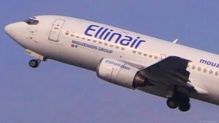 Ellinair Boeing 737300 Landing amp Takeoff  Corfu Airport  CFU Plane Spotting [upl. by Malaspina]