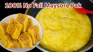 Mysore Pak Recipe by panjwani food secrets  Perfect Indian sweets at Home  Homemade Mysore pak [upl. by Valerye]