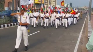 Navy Milan Rehearsal wit all Navy Country Flags [upl. by Dillie]