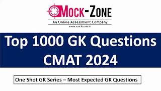 CMAT 2024 Exam 1000 GK Questions in One Shot 🔥  Most Expected GK MCQs  Mission JBIMS Mumbai [upl. by Roselin]