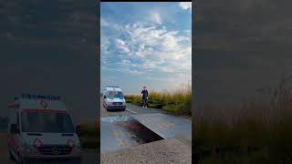 Ambulance Car passing on jcb tunnel 😯viralshorts shorts vfx shortsfeed shortsyoutube [upl. by Pegma]