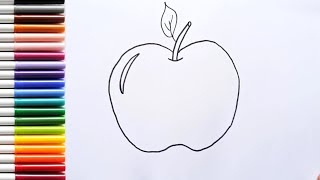 easy drawing art beautiful painting apple [upl. by Yenaffit]