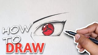 How To Draw The SHARINGAN Eye With Easy Steps  Itachis Mangekyou Sharingan Tutorial [upl. by Dibri]