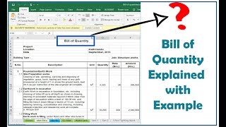 What is Bill of Quantity BOQ Explained in Detail WIth Example [upl. by Adnorehs]