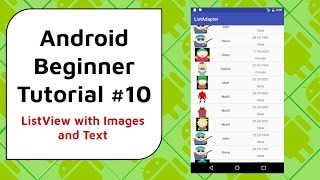 Android Beginner Tutorial 10  ListView with Images and Text Scroll With NO Lag [upl. by Asiluj]