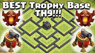 Clash Of Clans  Town Hall 9 TH9 Best War  Trophy Base 2 Air SweepersNew Update 2015 [upl. by Andris]