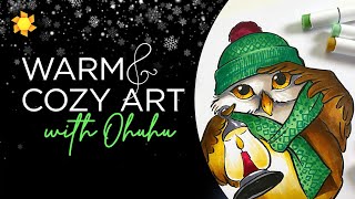 Warm amp Cozy Art Ohuhu 48 marker set [upl. by Saitam49]