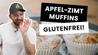 Rezept für Apfelmuffins mit Zuckerkruste  Glutenfrei und ohne Weizen [upl. by Elyk]