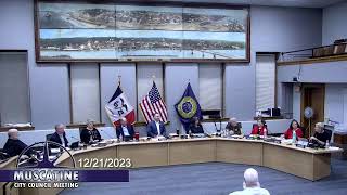 December 21st 2023  Muscatine City Council Regular Meeting [upl. by Egwin445]